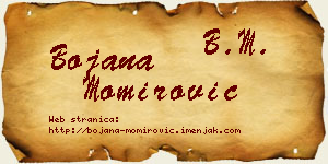 Bojana Momirović vizit kartica